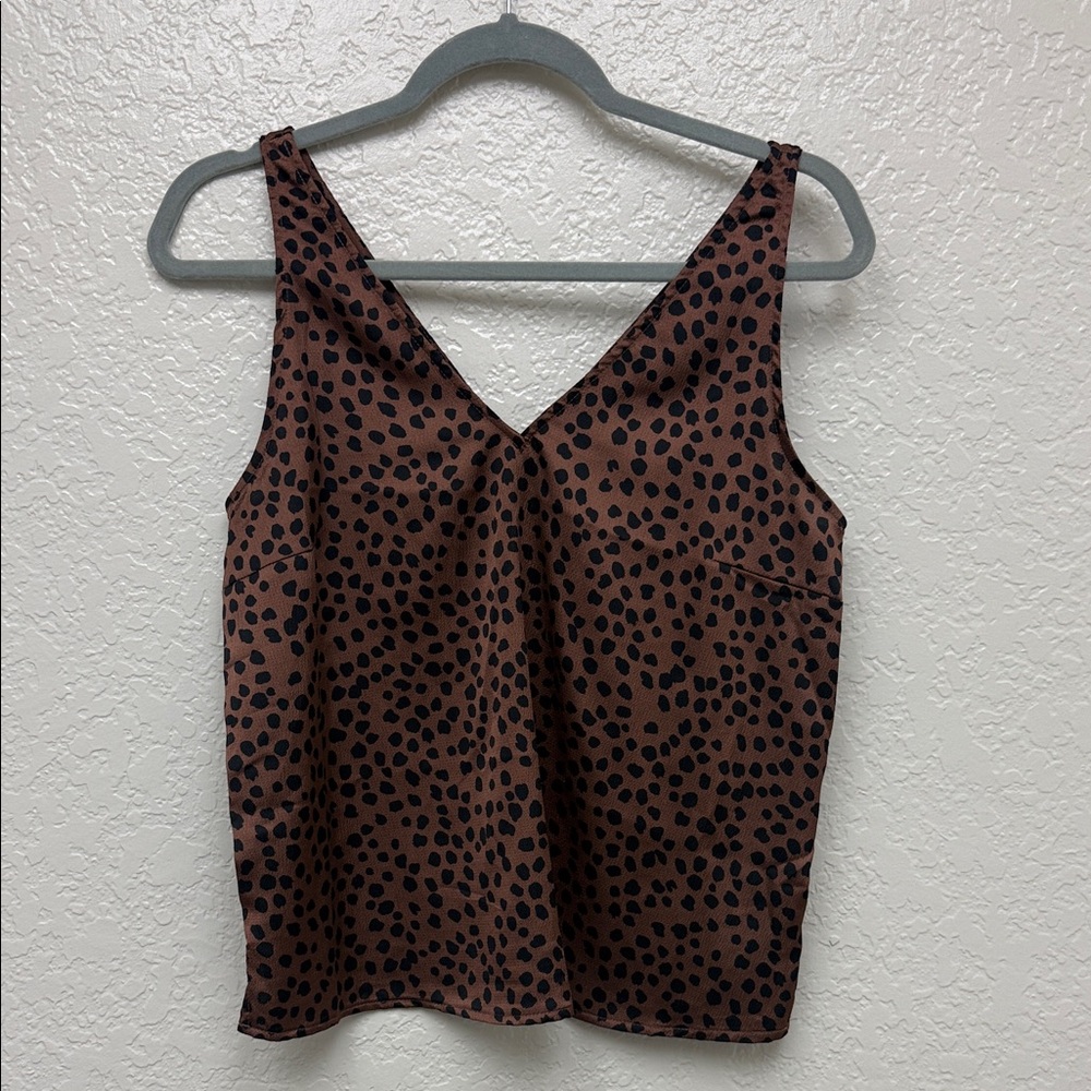 Old Navy Brown and Black Polka Dot Camisole
